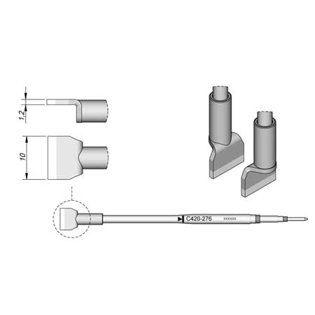 JBC C420276 10.0mm Dual Inline IC Cartridge Tip