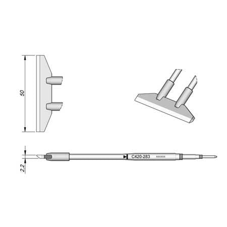 JBC C420283 50mm Blade Type Cartridge Tip