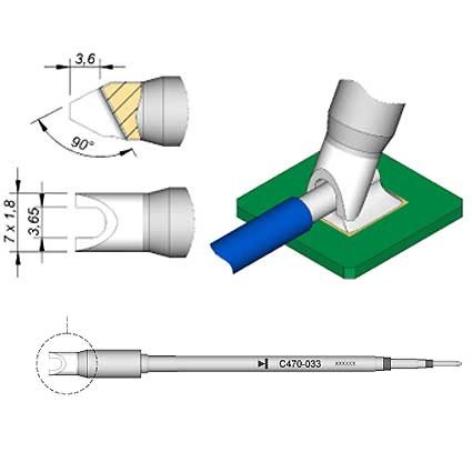 JBC 7.0x1.8mm Special Heavy Duty Cartridge Tip