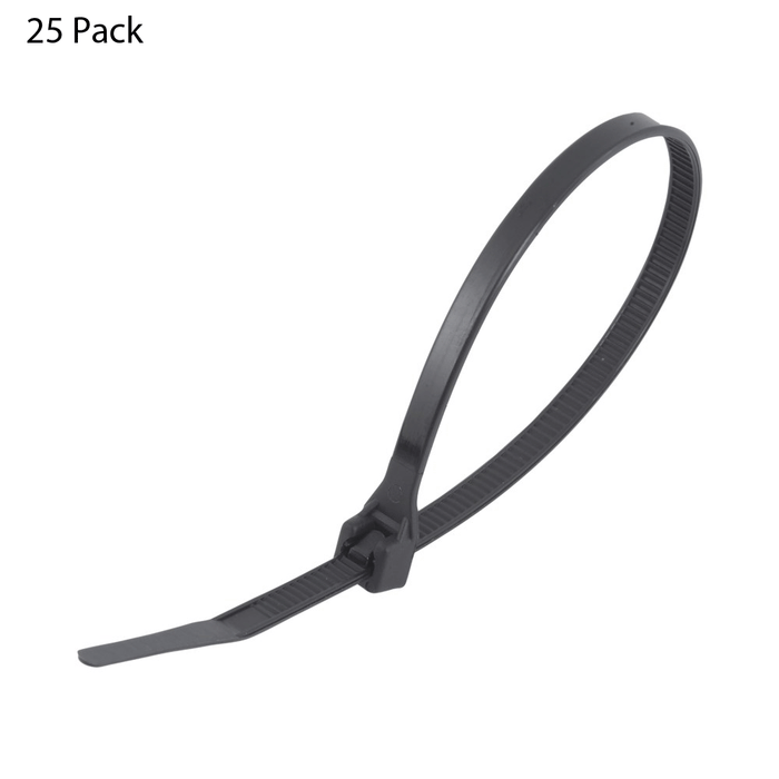 Kincrome Black Cable Tie Pack 370 x 4.8mm 25 Piece