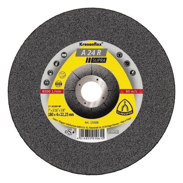 Klingspor Grinding Disc, A 24 R Supra, 125 x 6 x 22,23mm