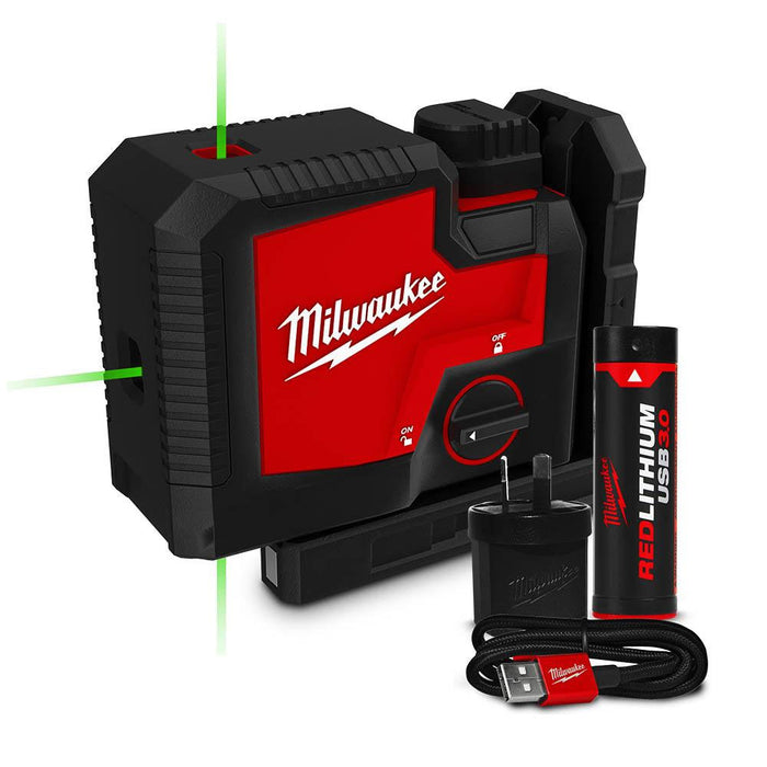 Milwaukee Redlithium™ USB Rechargeable 3 Point Laser Kit (1x 3.0Ah)
