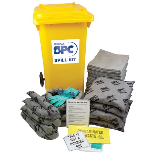Brady Large Mobile Spill Kit - Chemical, 200-250 Litres, Yellow