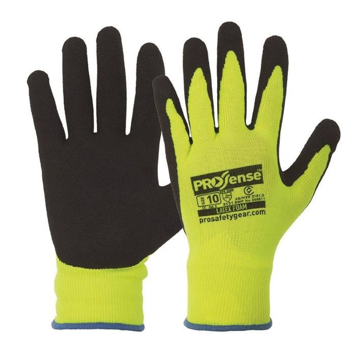 Pro Choice Safety LFN Latex Foam Hi-Vis Yellow Gloves