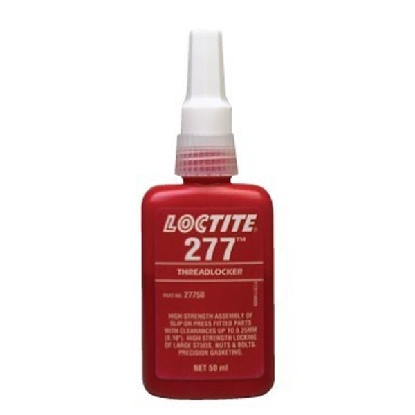 Loctite 277, High Chemical Resistance High Strength Threadlocker, 50ml ...