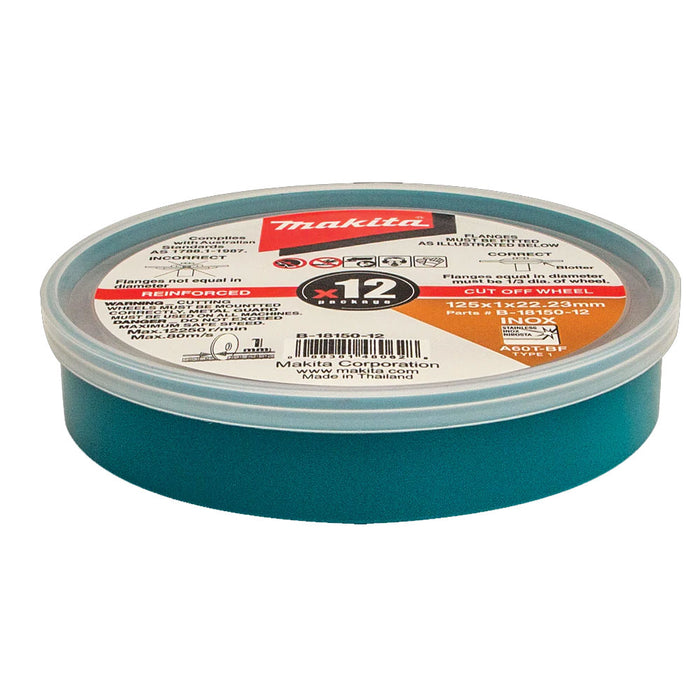 Makita Elite 125 x 1.0 x 22mm INOX Cutting Disc, 12Pk