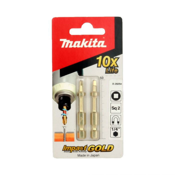 Makita SQ2 x 50mm Impact Gold Torsion Screwdriver Bit - (2Pk)