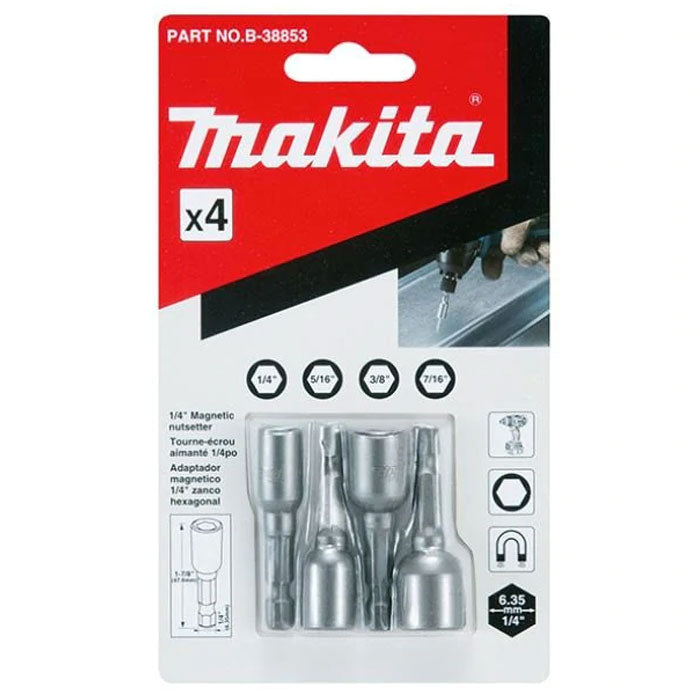 Makita 4 Pce Magnetic Nutsetter Set (1/4