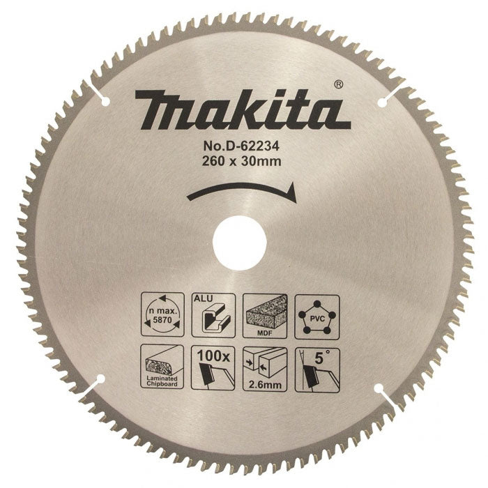 Makita Multi Cut TCT Saw Blade 260mm X 30 x 100T