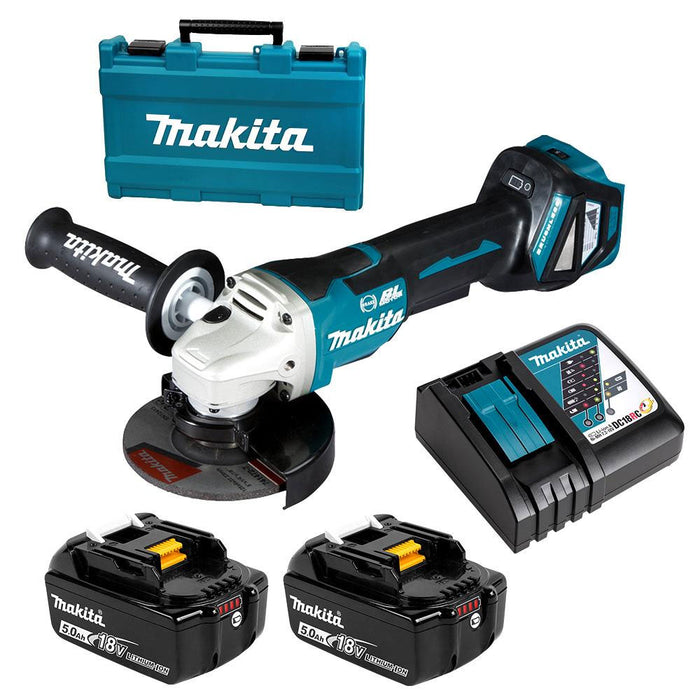 Makita 18V Brushless AWS 125mm Paddle Switch Angle Grinder Kit