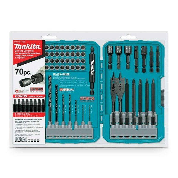 メンテナンス Makita  T-01725 70-Piece Makita Impact Drill-Driver Bit Set (70-Piece), Steel T-01725