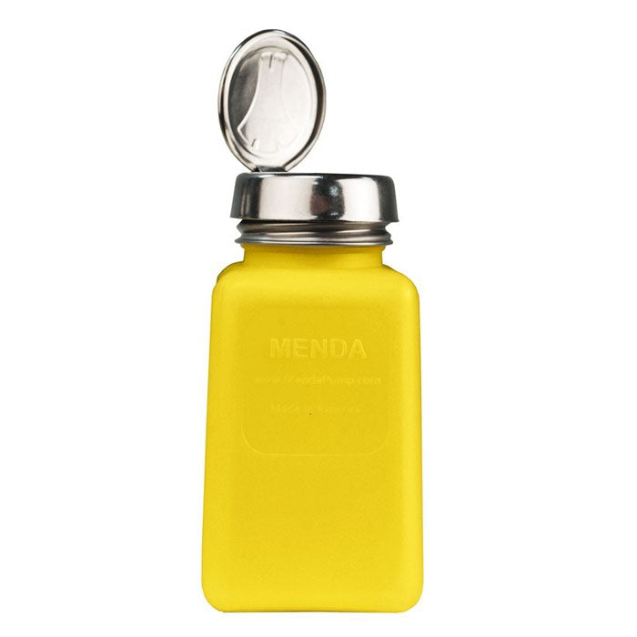 Menda 6oz One-Touch Yellow Durastatic HDPE Bottle