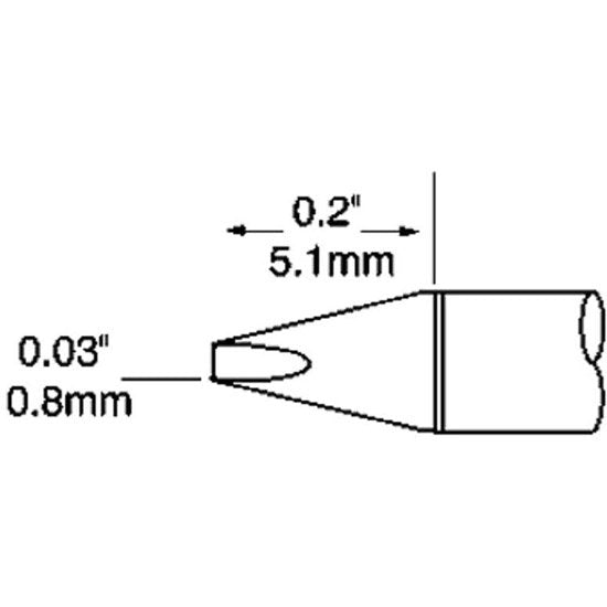 Metcal Cartridge Ultrafine Chisel 0.8mm (0.03In)