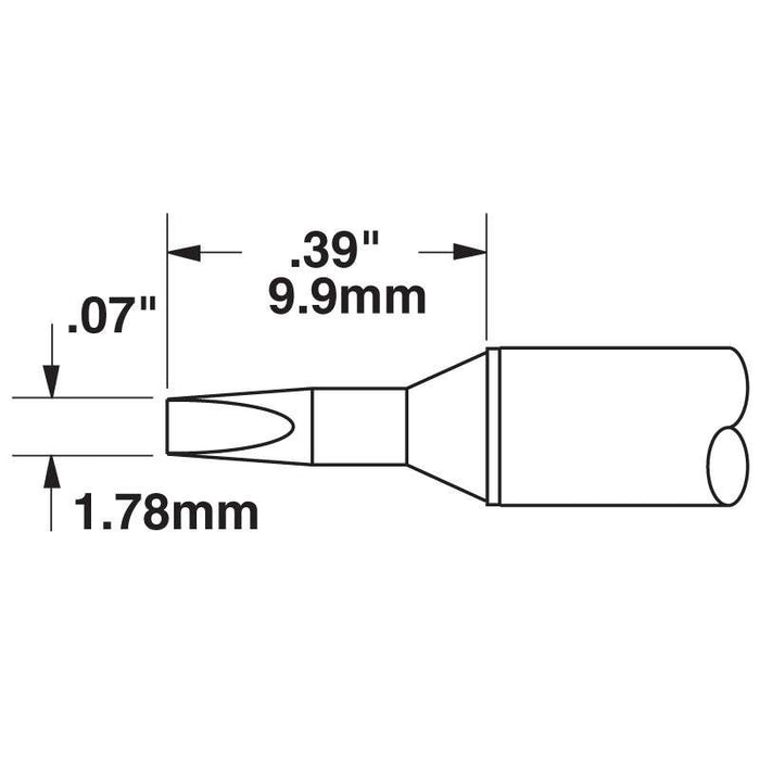 Metcal Cartridge Chisel 1.8mm X 10mm Lg 30Deg LL