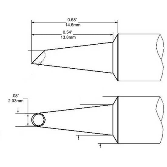 Metcal Tip Conical Wave Hoof 2mm (0.079 In)