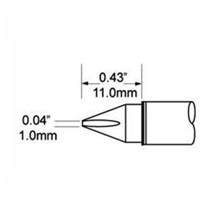 Metcal Tip, Chisel, 1.0mm (0.039