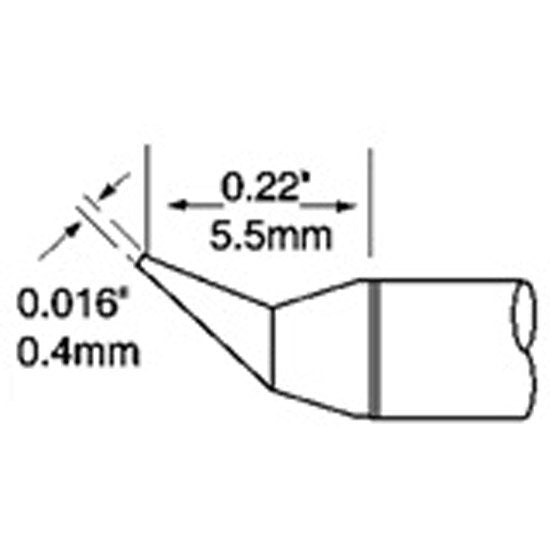 Metcal Cartridge Ultrafine Conical Bent 0.4mm (0.0015In)