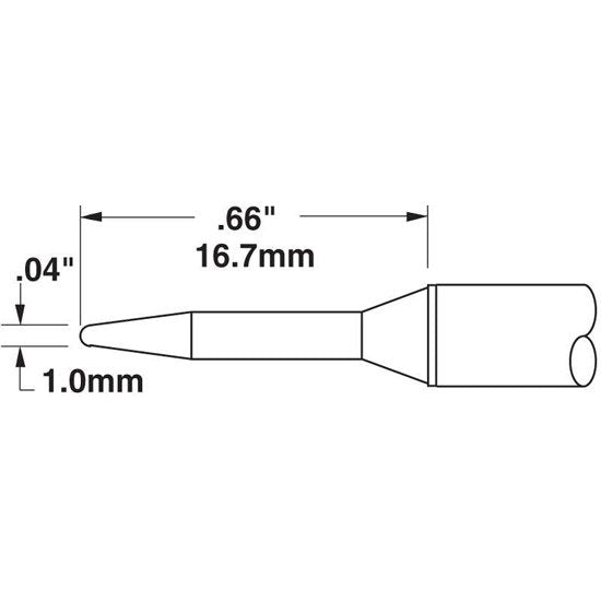 Metcal Cartridge Conical Access 1MM X 17MM Lg