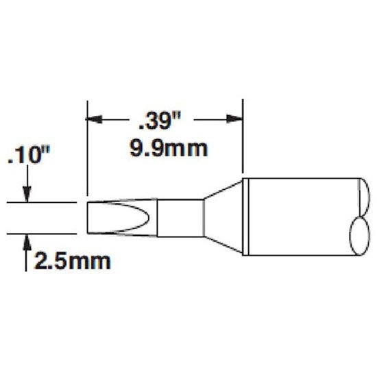 Metcal Cartridge Chisel 2.5MM X 10MM Lg 30Deg