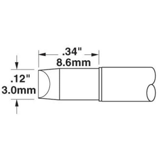 Metcal Cartridge Chisel 3MM X 9MM Lg
