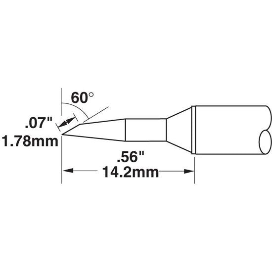 Metcal Cartridge Bevel 1.8MM X 14MM Lg 70Deg