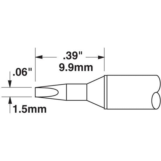 Metcal Cartridge Chisel 1.4MM X 10MM Lg 30 Deg