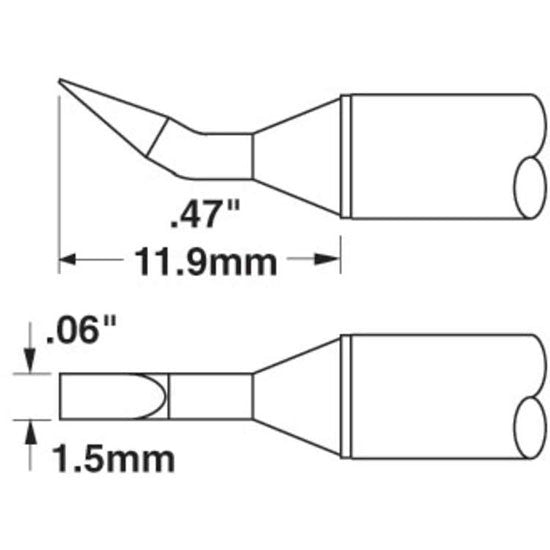 Metcal Cartridge Chisel Reach 1.4MM X 12MM Lg 30Deg