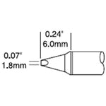 Metcal Cartridge Chisel 1.8MM X 6MM Lg 35Deg