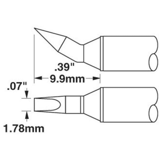 Metcal Cartridge Chisel Reach 1.8MM X 10MM Lg 30Deg