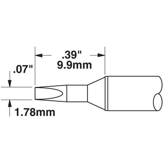 Metcal Cartridge Chisel 1.8MM X 10MM Lg 30Deg