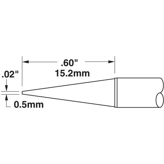 Metcal Cartridge Conical 0.5MM X 15MM Lg