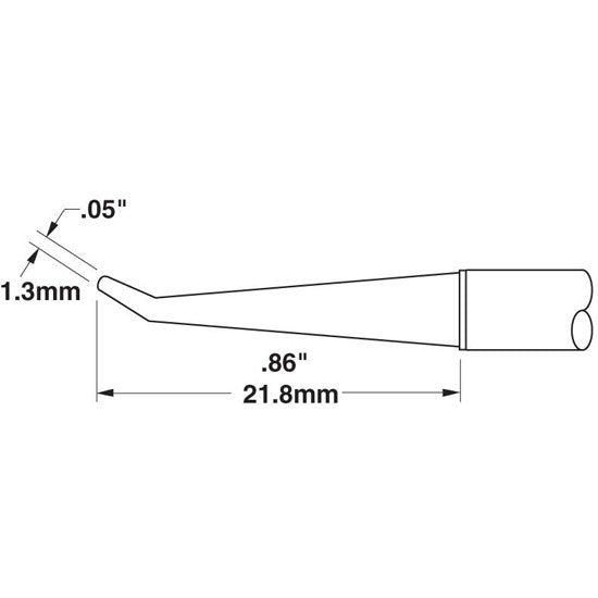 Metcal Cartridge Conical Reach 1.3MM X 22MM Lg30Deg