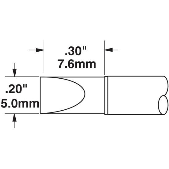 Metcal Cartridge Chisel Large 5MM X 8MM Lg 30Deg