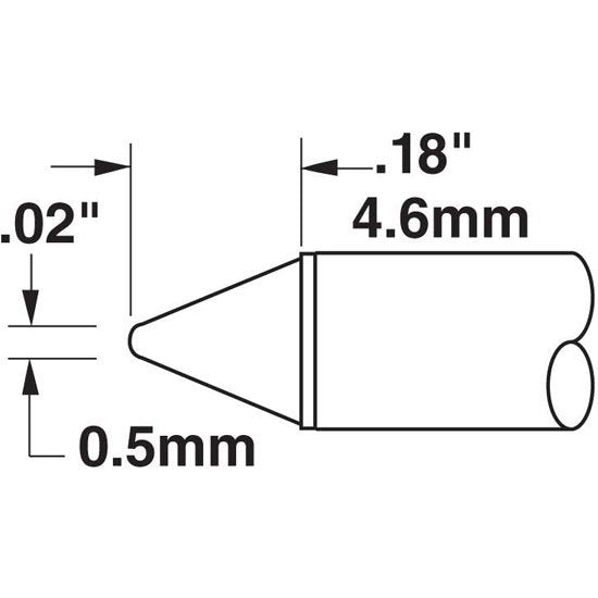 Metcal Cartridge Conical 0.5MM X 5MM Lg