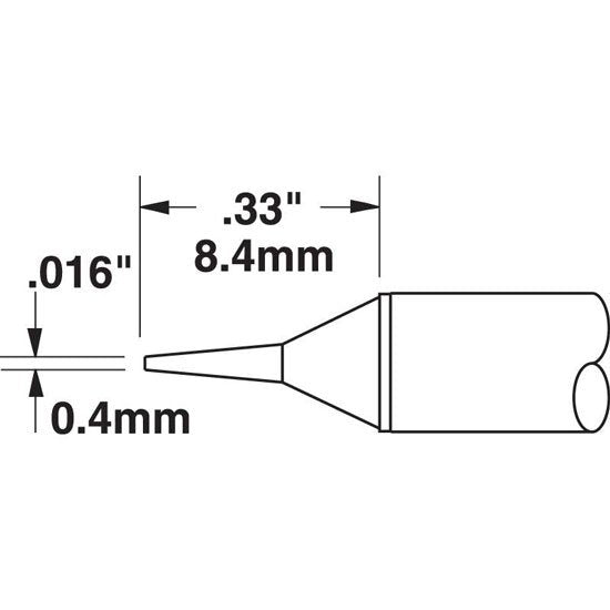 Metcal Cartridge Conical 0.4MM X 9MM Lg