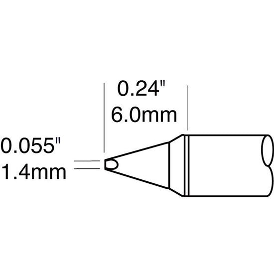 Metcal Cartridge Chisel 1.4MM X 6MM Lg 35Deg