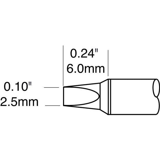 Metcal Cartridge Chisel 2.5MM X 6MM Lg 30Deg