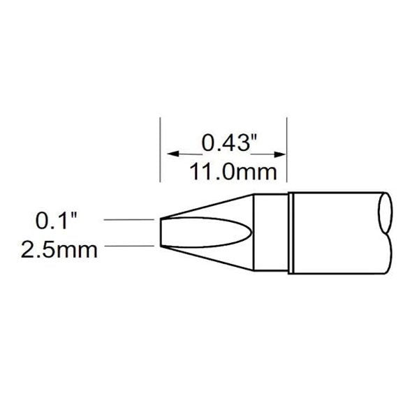 Metcal Tip Chisel 2.5mm (0.098 In)