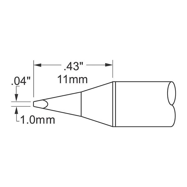 Metcal Cartridge Chisel 1mm (0.039 In) 30 DEG