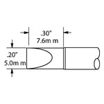 Metcal Cartridge Chisel Large 5mm (0.2 In) 30DEG