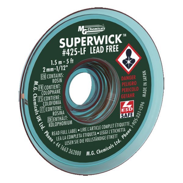 MG Chemicals Superwick 425-LF Lead Free - #3 Green, Static Free, 1.5M