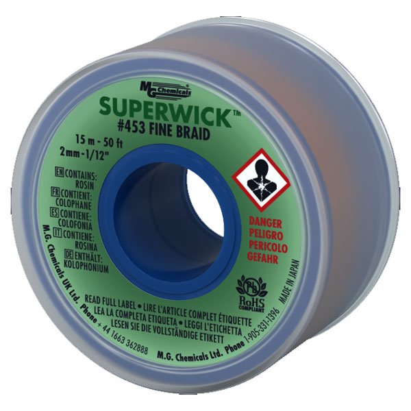 MG Chemicals Superwick 453 Fine Braid - #3 Green, 15M