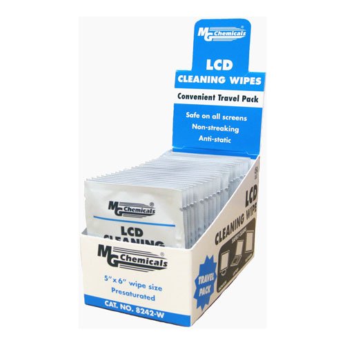 MG Chemicals LCD Cleaning Wipes, 25 Pack (Individual)