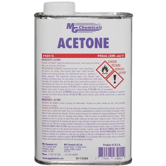 MG Chemicals Acetone - 3D Printing Solvent, 1L