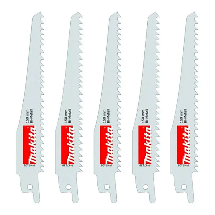 Makita Recipro Blade Bi-Metal 150mm 5-8TPI, 5pk