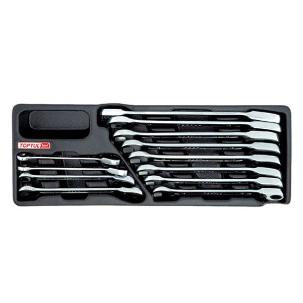 Toptul 12pc Pro-Series Reversible Ratchet Combination Spanner Set - Metric