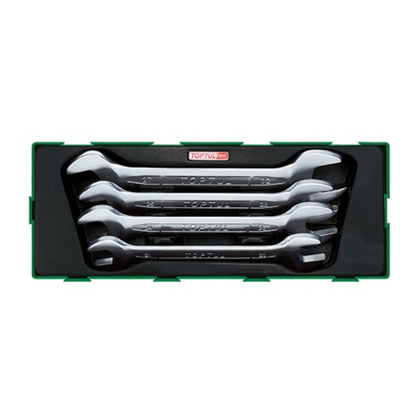 Toptul 4pc Double Open End Spanner Set - Metric (Modular Insert Tray System)