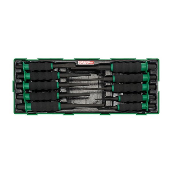Toptul 10pc Soft Grip Chisel & Punch Set (Modular Insert Tray System)