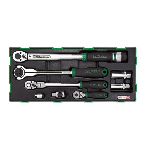 Toptul 8pc Torque Wrench Adaptor & Ratchet Handle Set (Modular Insert Tray System)