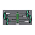 Toptul 4pc Hex Nut Driver T-Handle Set (Modular Insert Tray System) - Metric